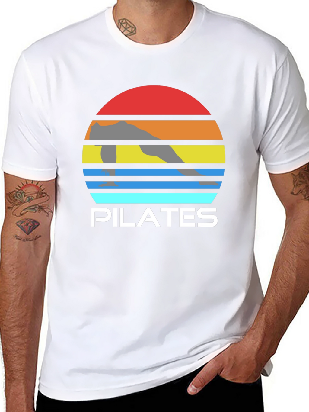 Pilates Sunset Graphic Tee - Fitness Apparel