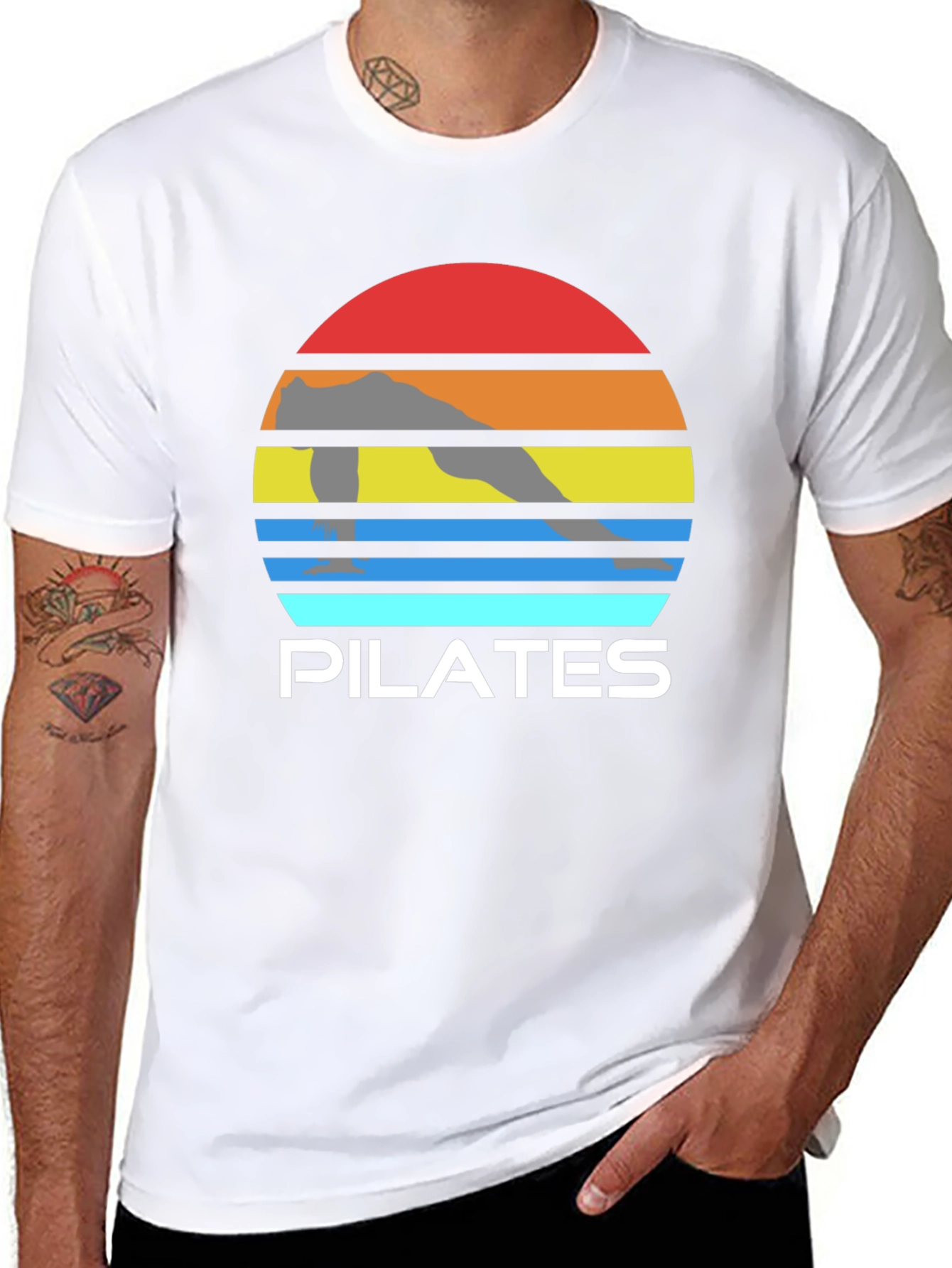 Pilates Sunset Graphic Tee - Fitness Apparel