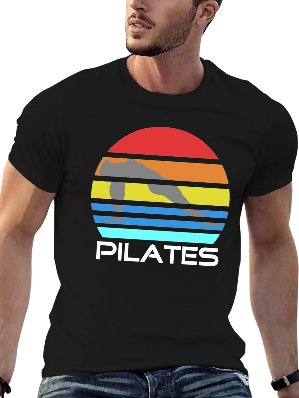 Pilates Sunset Graphic Tee - Fitness Apparel