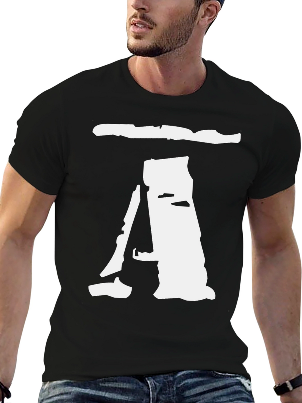 Abstract A Graphic Print Black T-Shirt