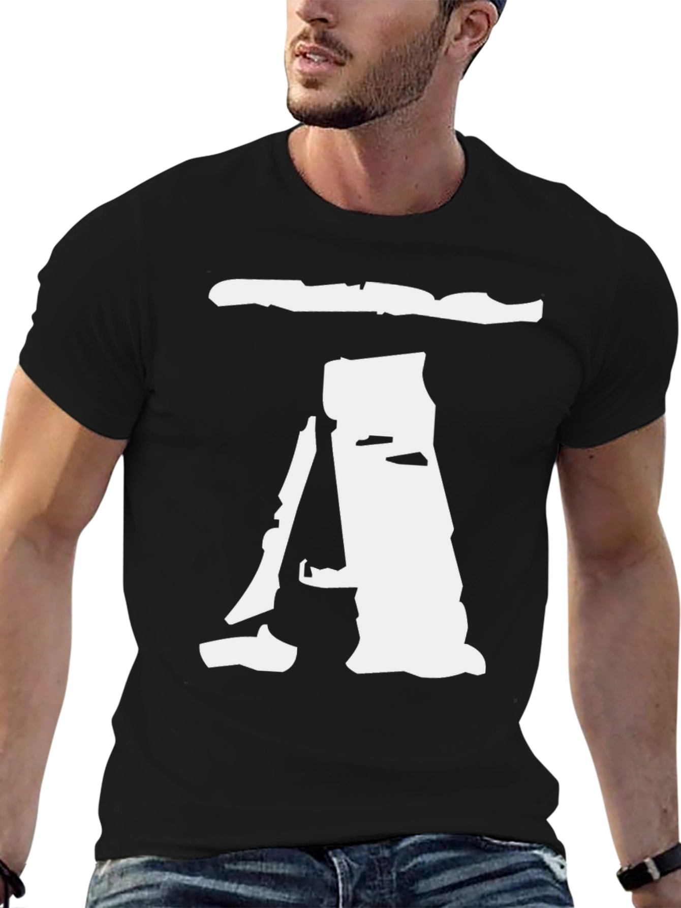 Abstract A Graphic Print Black T-Shirt