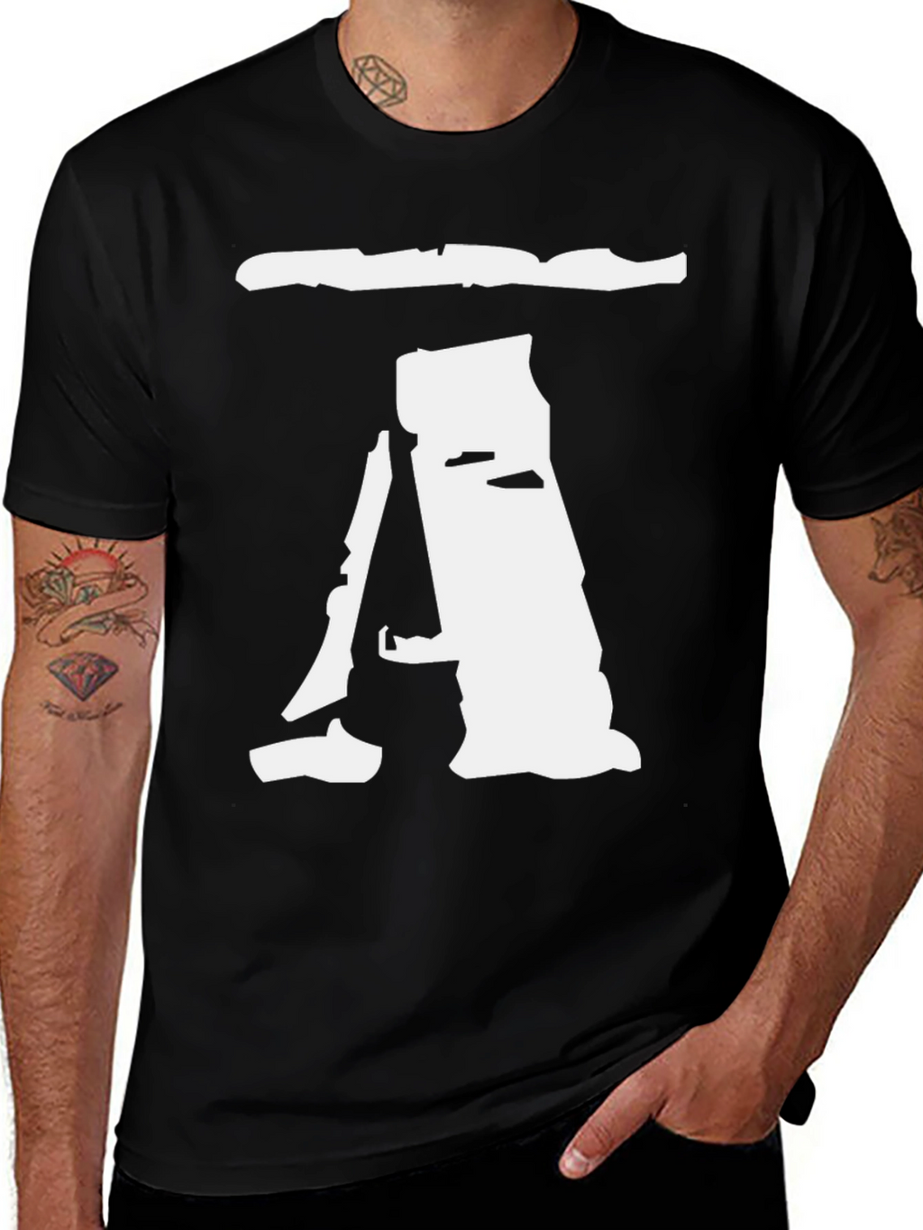 Abstract A Graphic Print Black T-Shirt