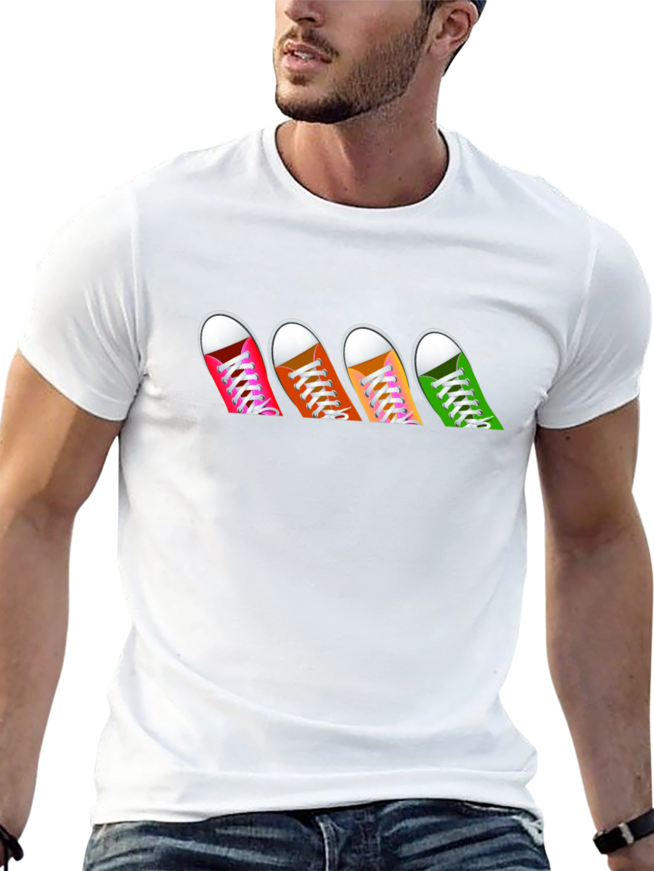 Sneaker Row Graphic Tee - Casual Black T-Shirt