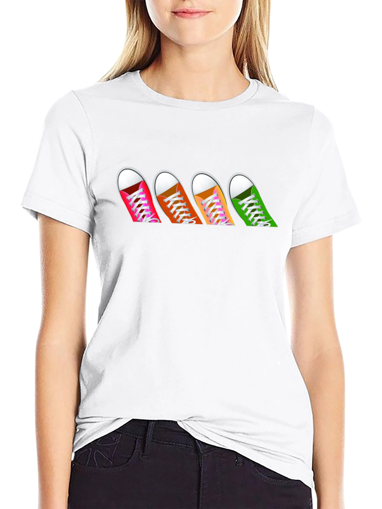 Sneaker Row Graphic Tee - Casual Black T-Shirt