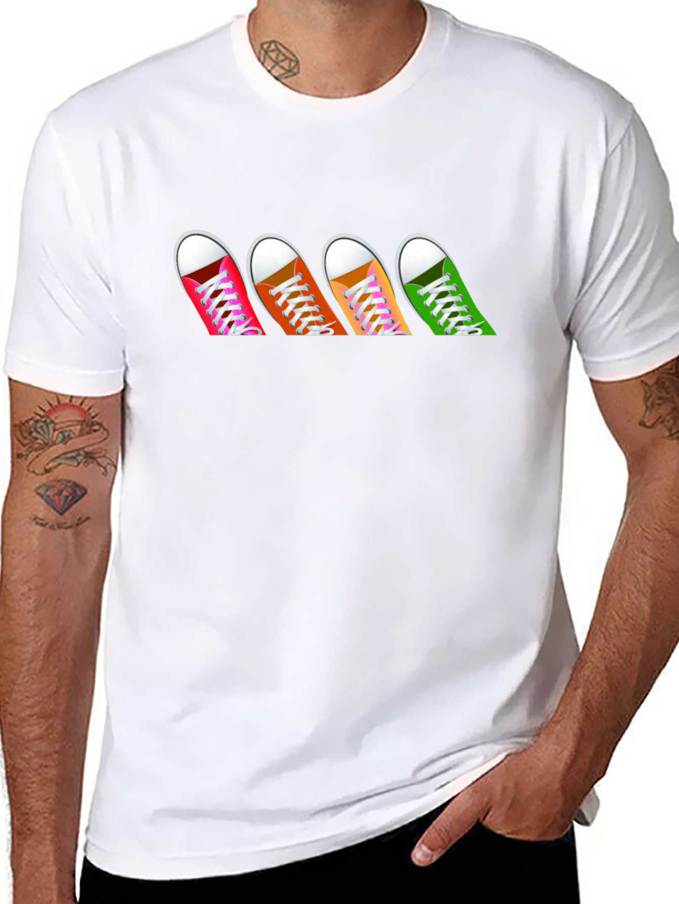 Sneaker Row Graphic Tee - Casual Black T-Shirt