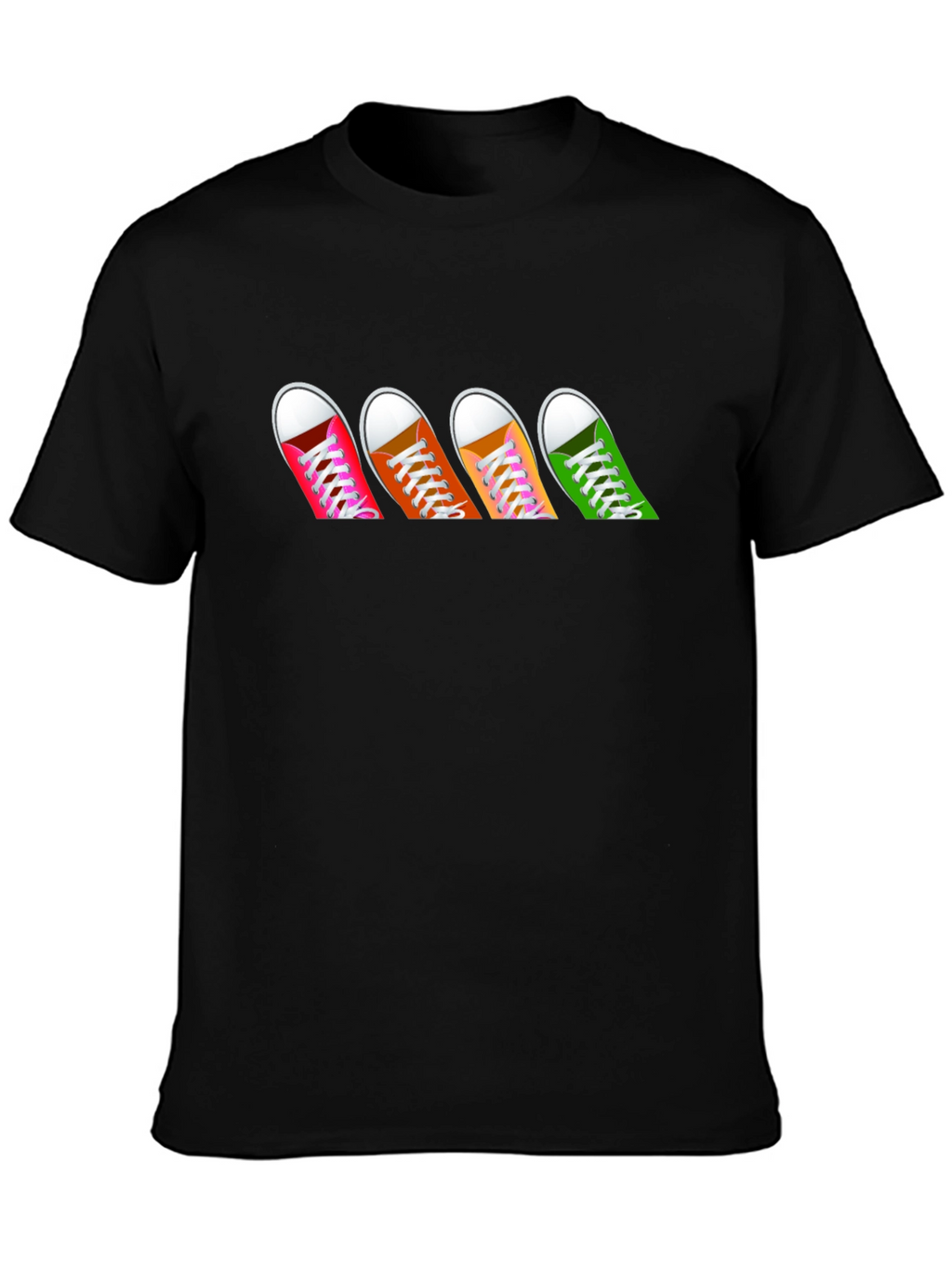 Sneaker Row Graphic Tee - Casual Black T-Shirt