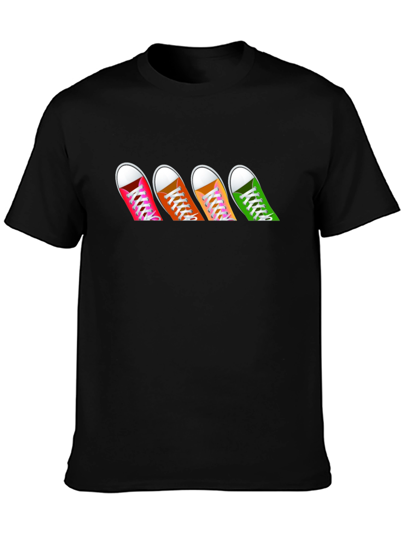 Sneaker Row Graphic Tee - Casual Black T-Shirt
