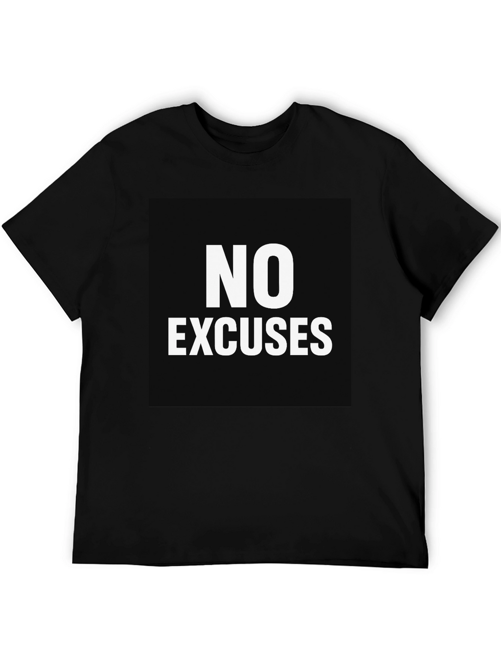 No Excuses Black Graphic Tee - Motivational Shirt
