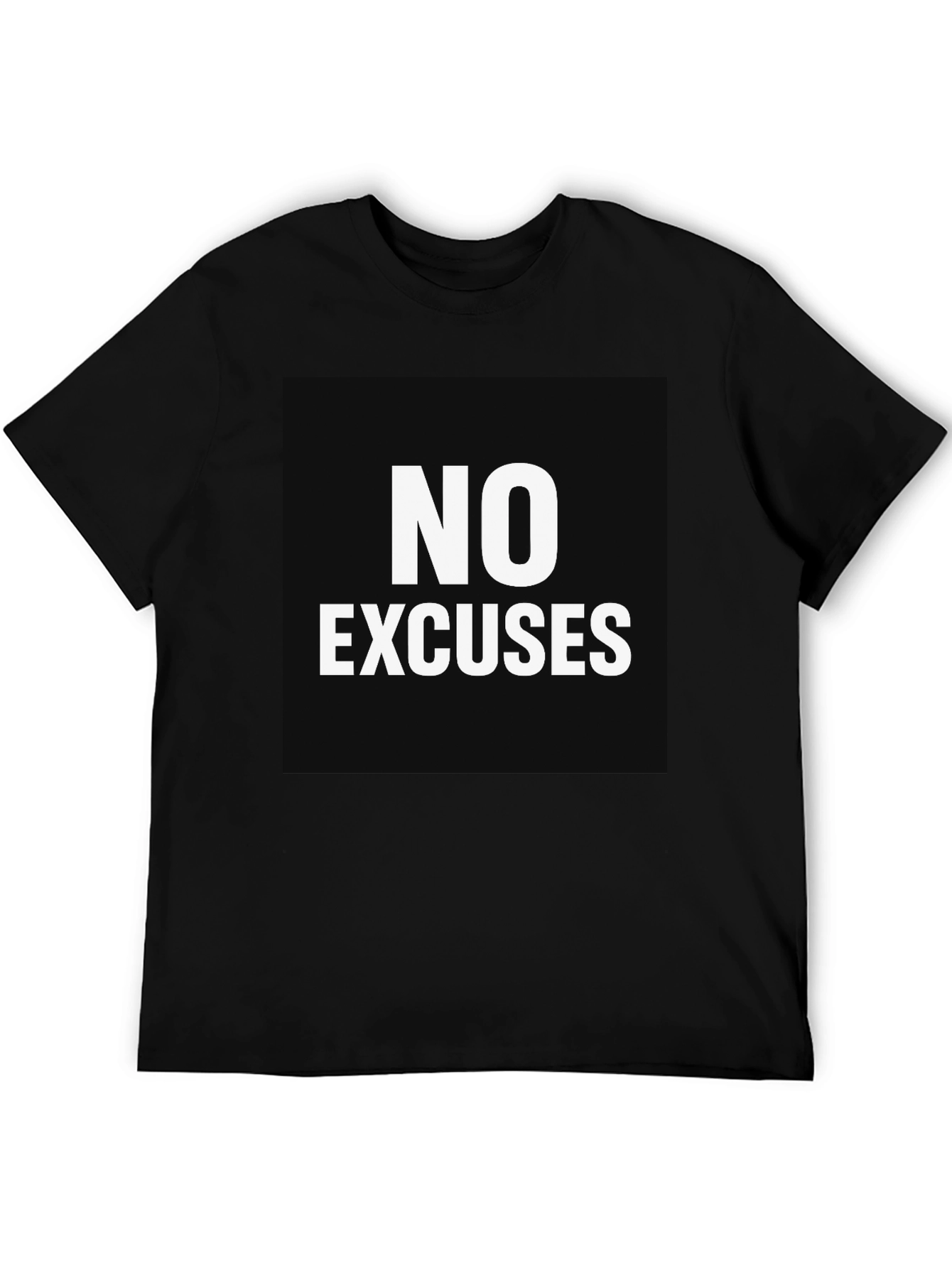No Excuses Black Graphic Tee - Motivational Shirt