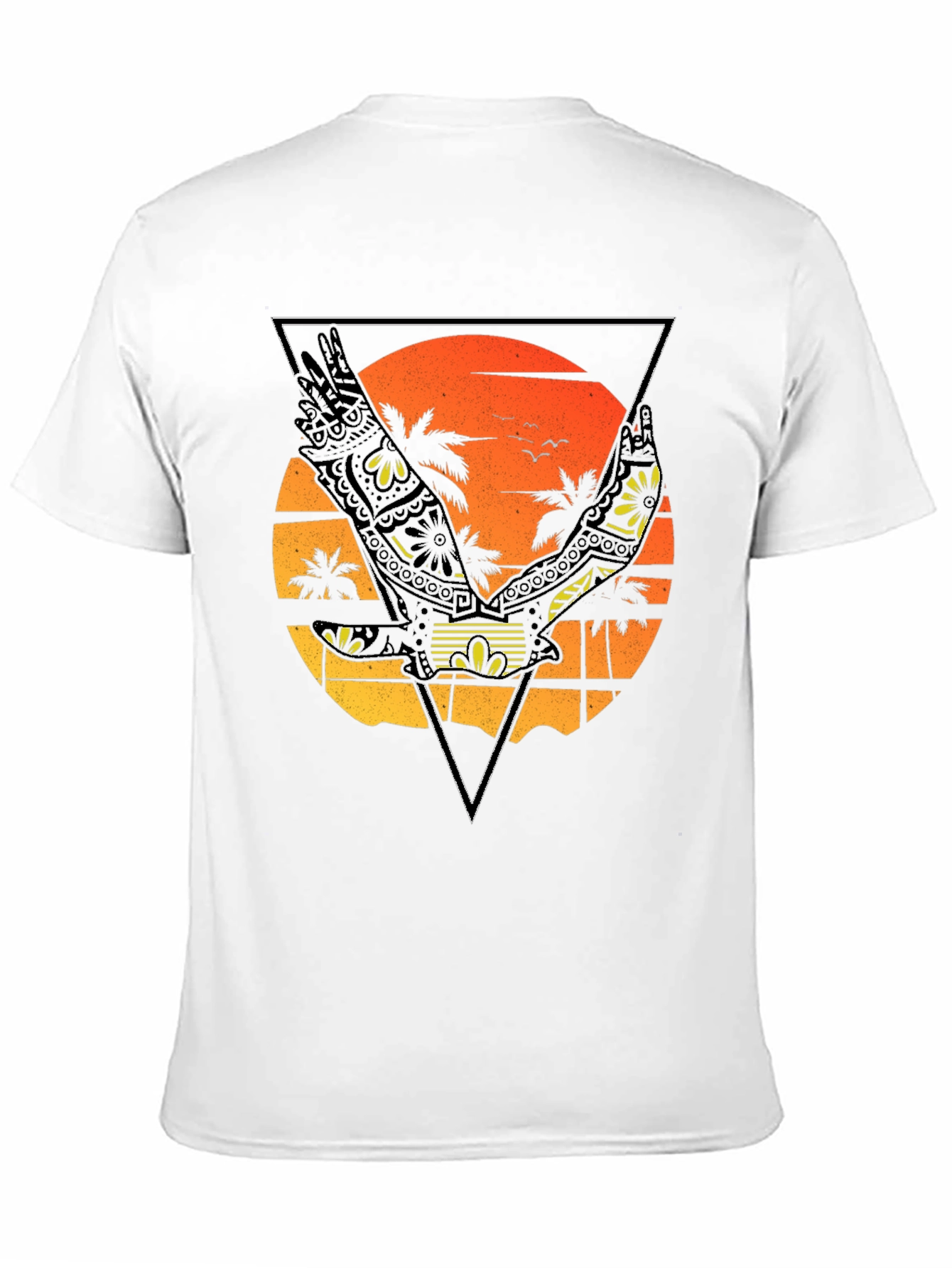 Sunset Beach Eagle Graphic T-Shirt