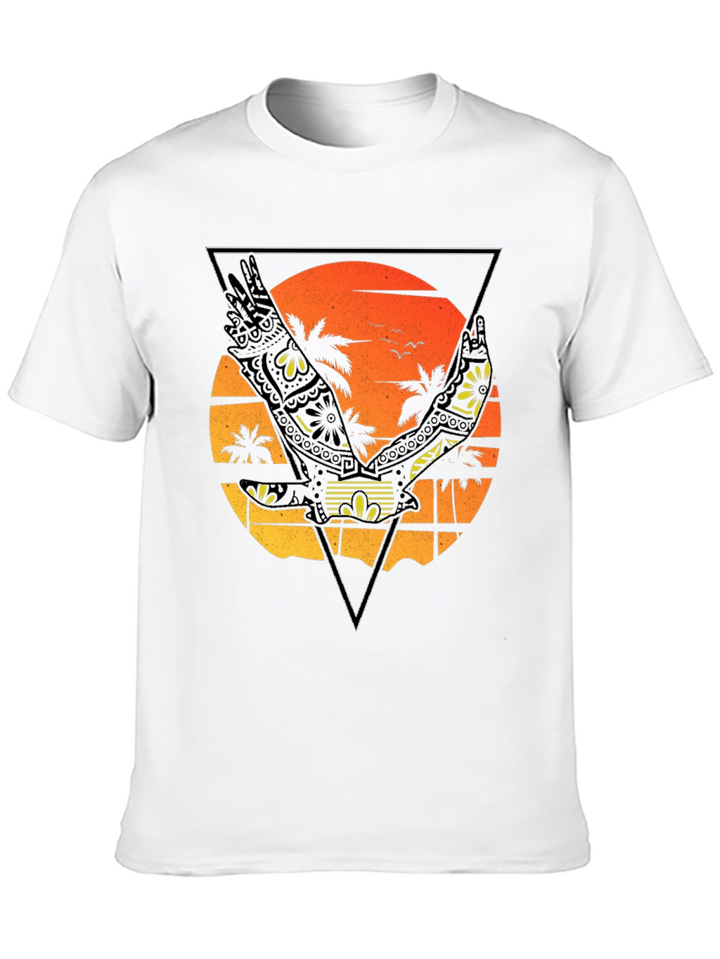Sunset Beach Eagle Graphic T-Shirt