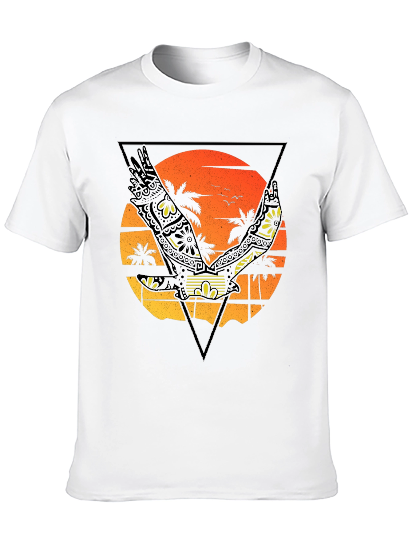 Sunset Beach Eagle Graphic T-Shirt