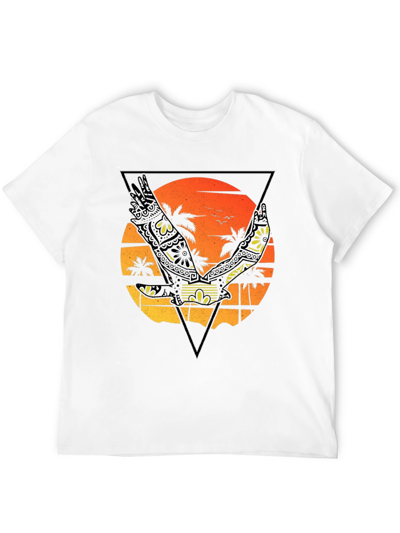 Sunset Beach Eagle Graphic T-Shirt
