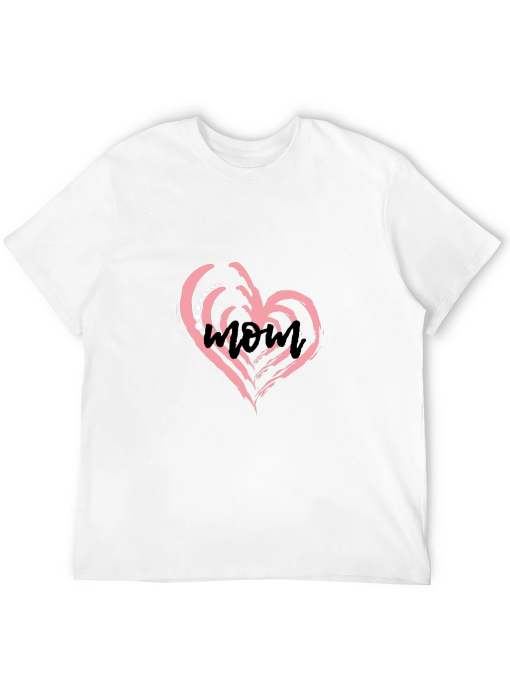 Stylish Black T-Shirt with Mom Heart Design