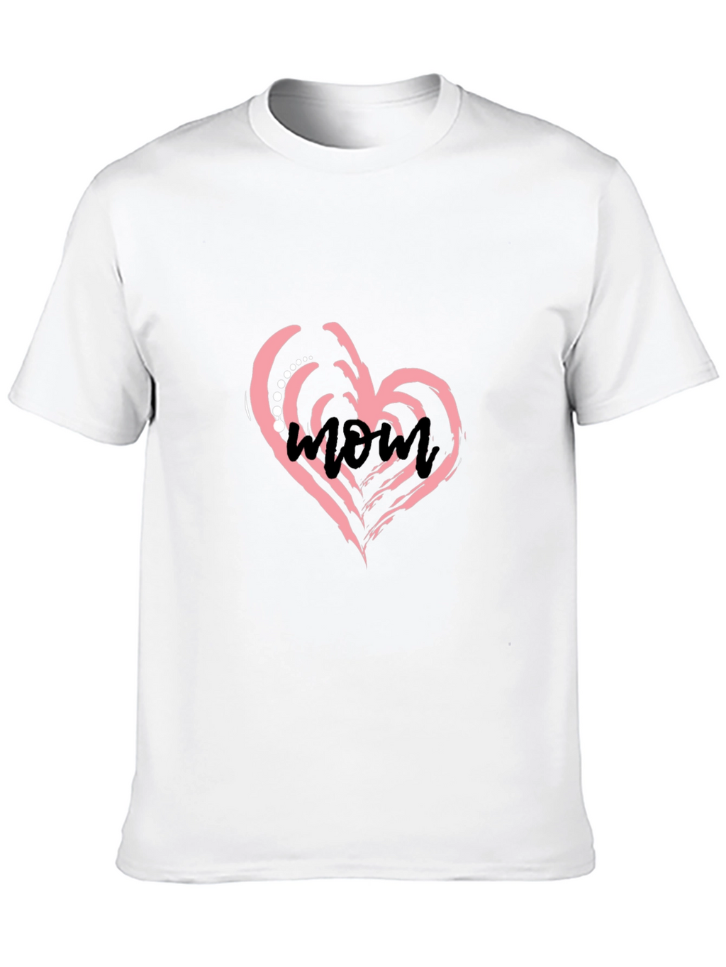 Stylish Black T-Shirt with Mom Heart Design