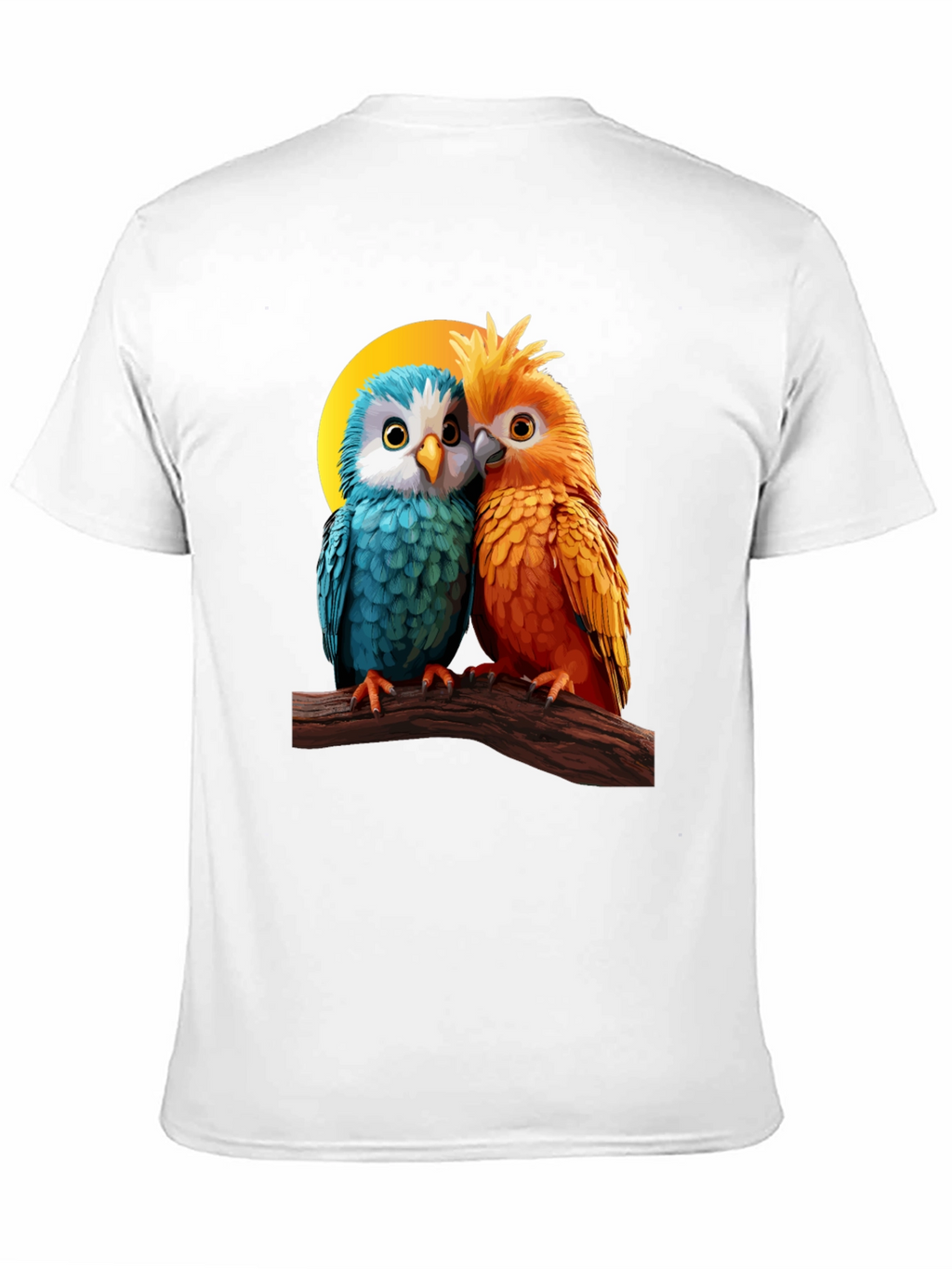 Cute Parrot Couple Graphic T-Shirt