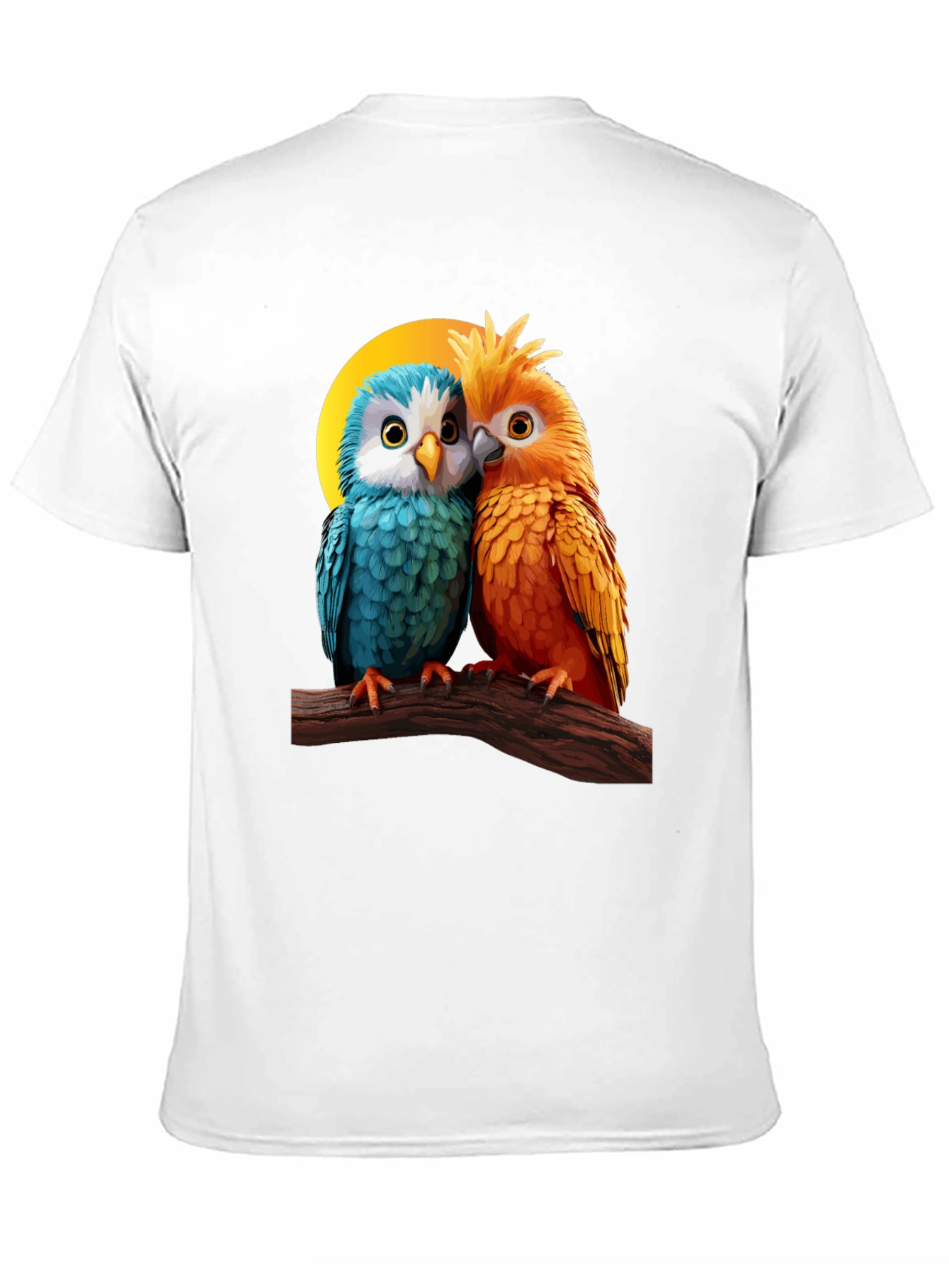 Cute Parrot Couple Graphic T-Shirt