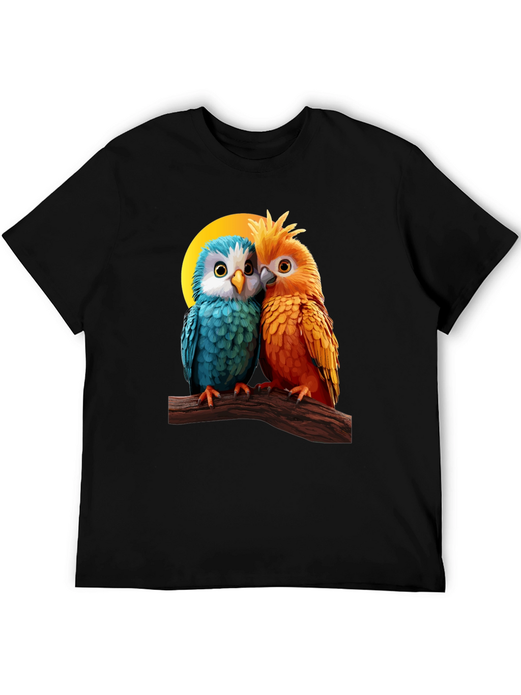 Cute Parrot Couple Graphic T-Shirt
