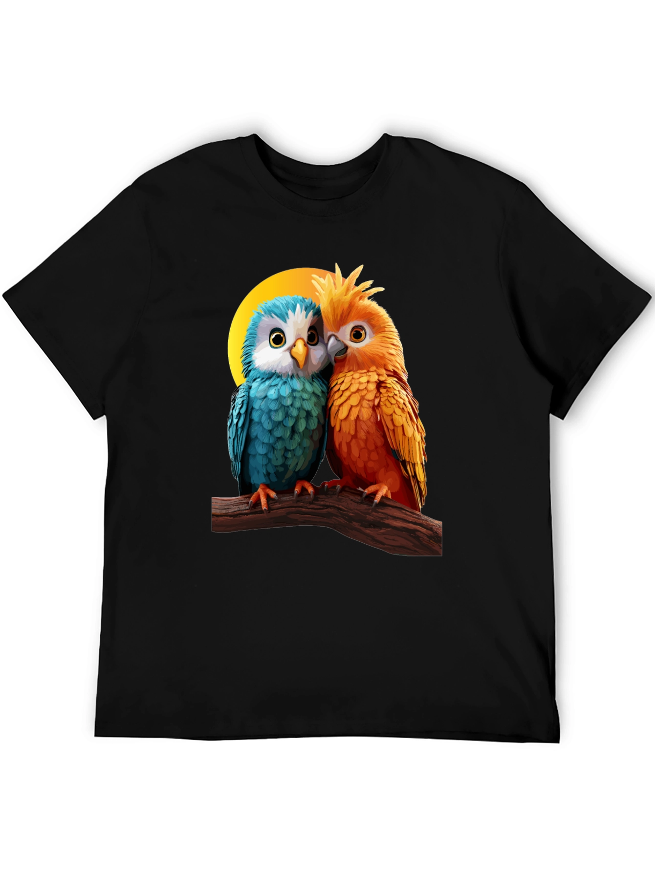 Cute Parrot Couple Graphic T-Shirt