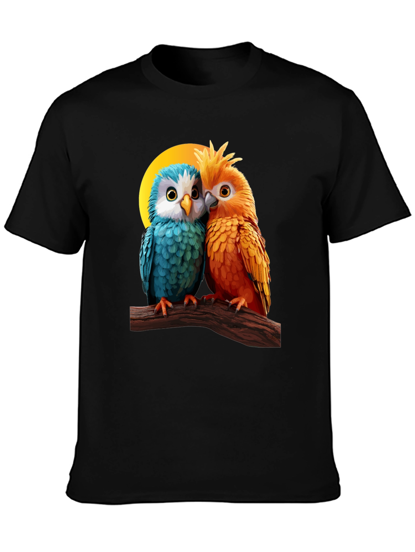 Cute Parrot Couple Graphic T-Shirt