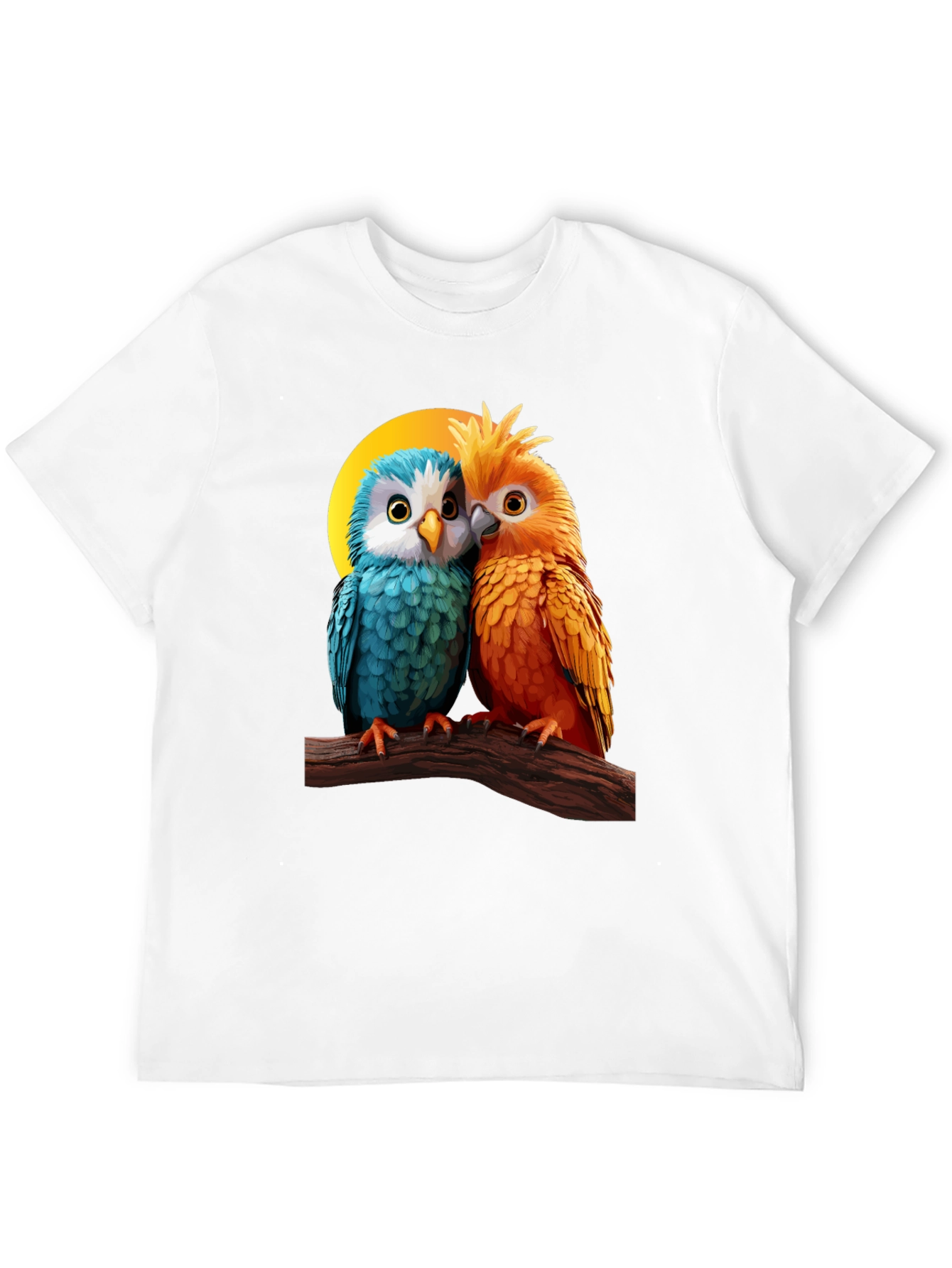 Cute Parrot Couple Graphic T-Shirt