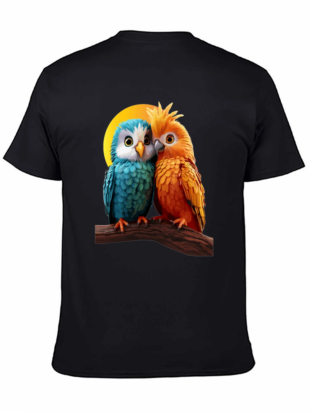 Cute Parrot Couple Graphic T-Shirt