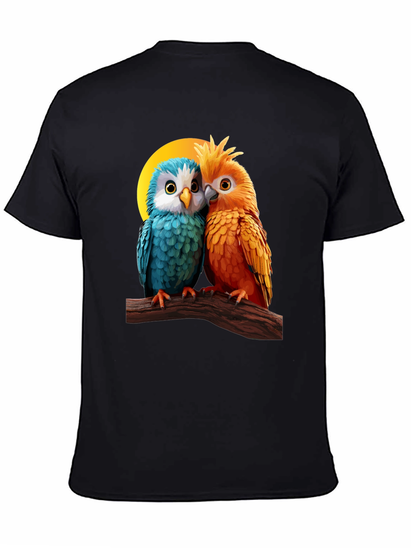 Cute Parrot Couple Graphic T-Shirt
