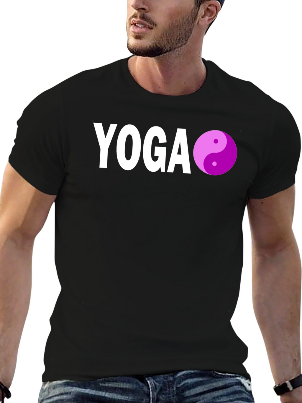 Yoga Yin Yang Graphic Tee - Black