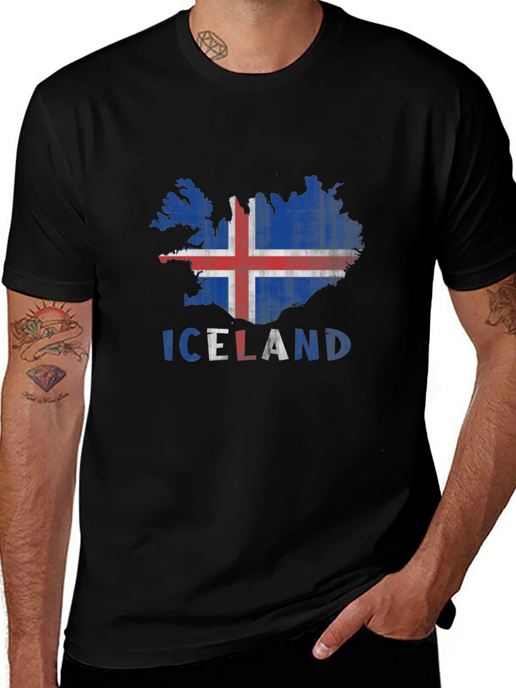 Iceland Flag Map T-Shirt
