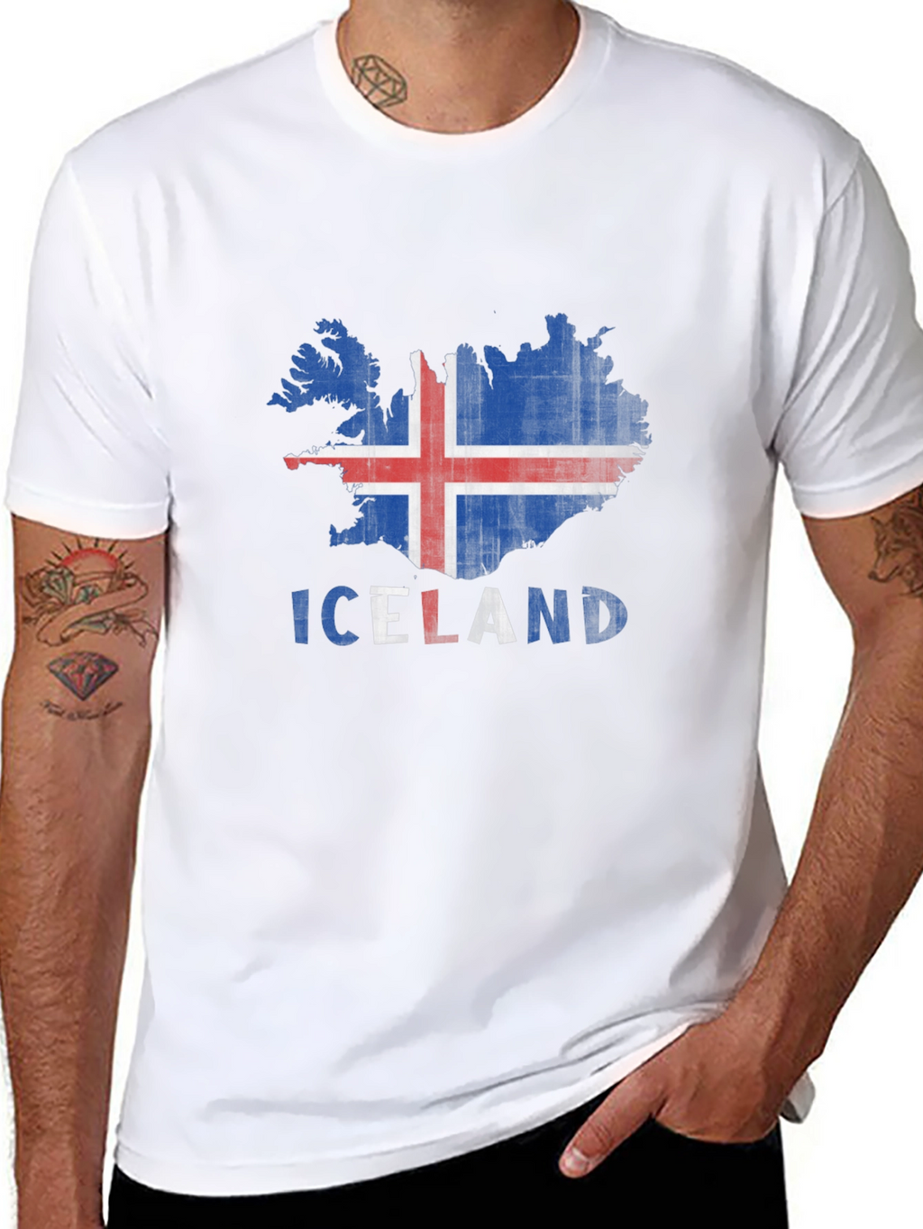 Iceland Flag Map T-Shirt