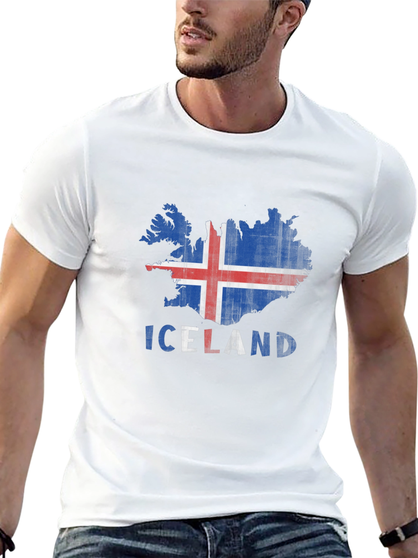 Iceland Flag Map T-Shirt