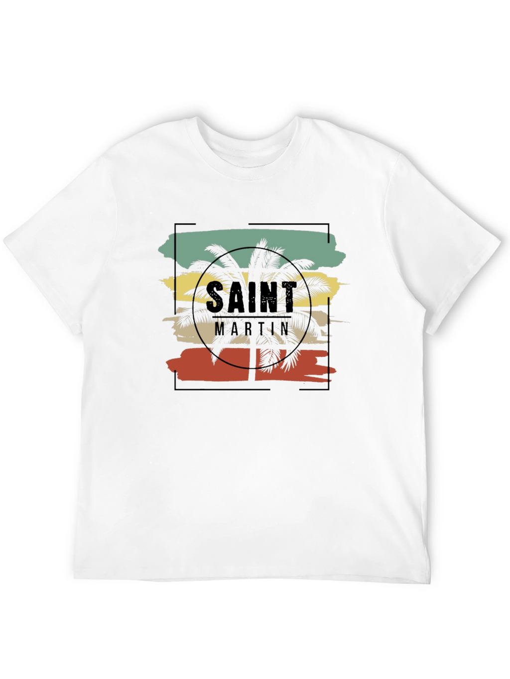 Saint Martin Palm Tree Graphic T-Shirt