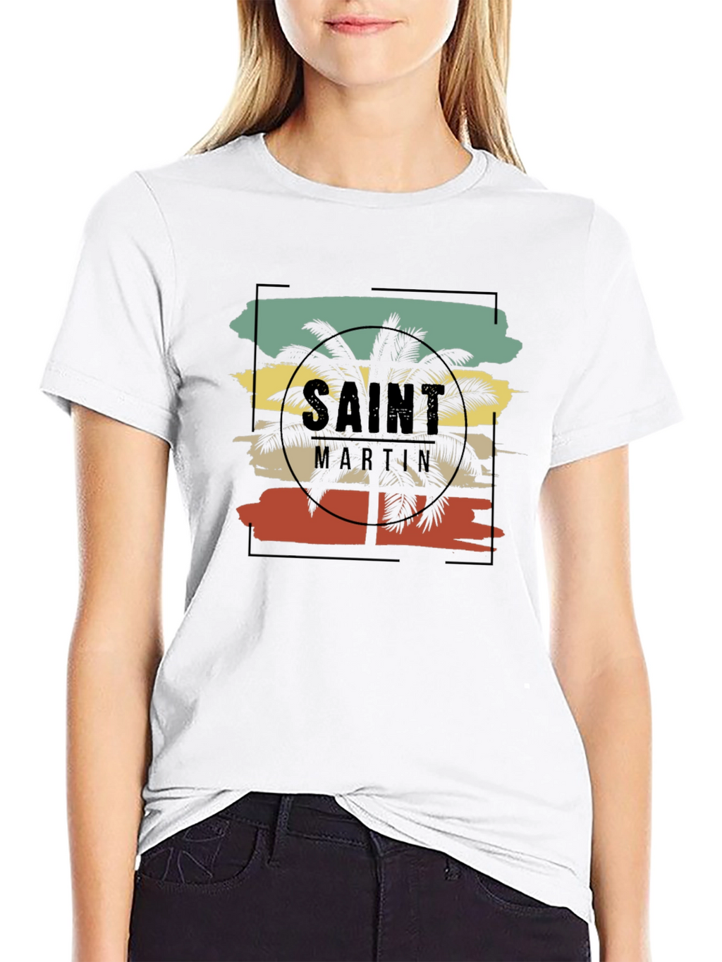 Saint Martin Palm Tree Graphic T-Shirt
