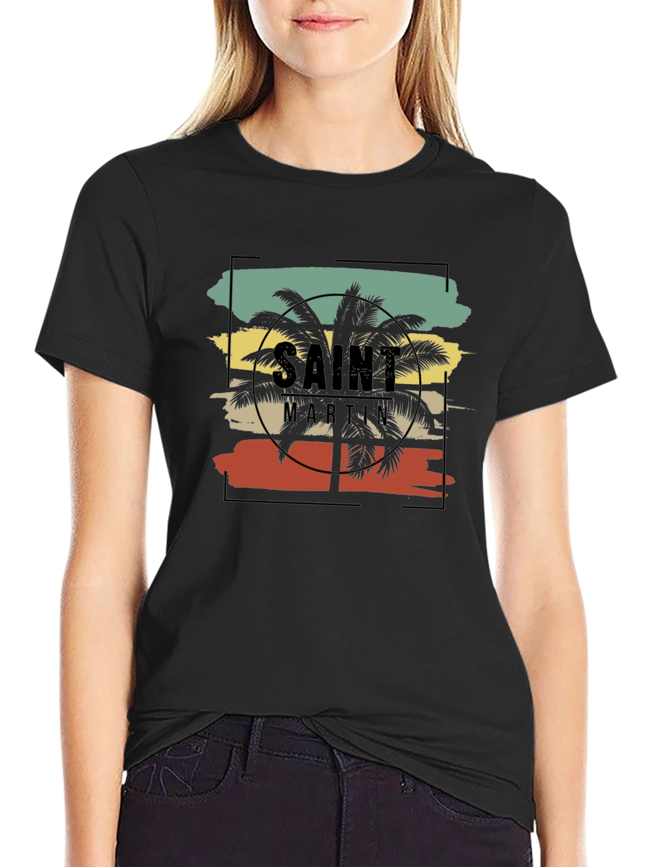 Saint Martin Palm Tree Graphic T-Shirt