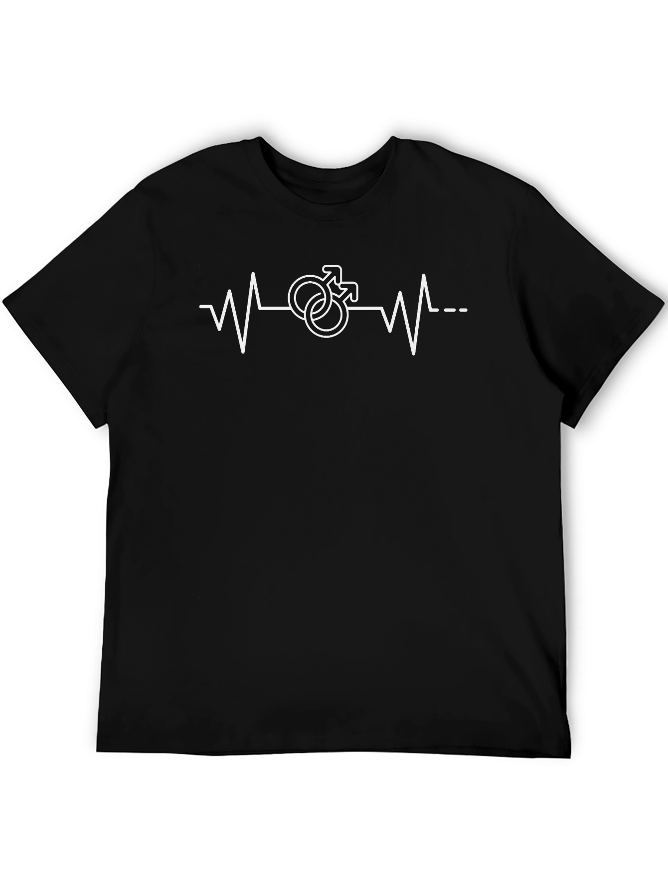 Heartbeat Gay Pride T-Shirt - Black