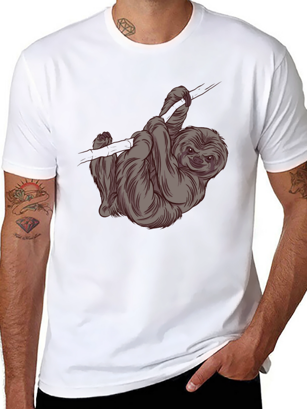Sloth Graphic Tee -  Relaxed Style Soft Cotton