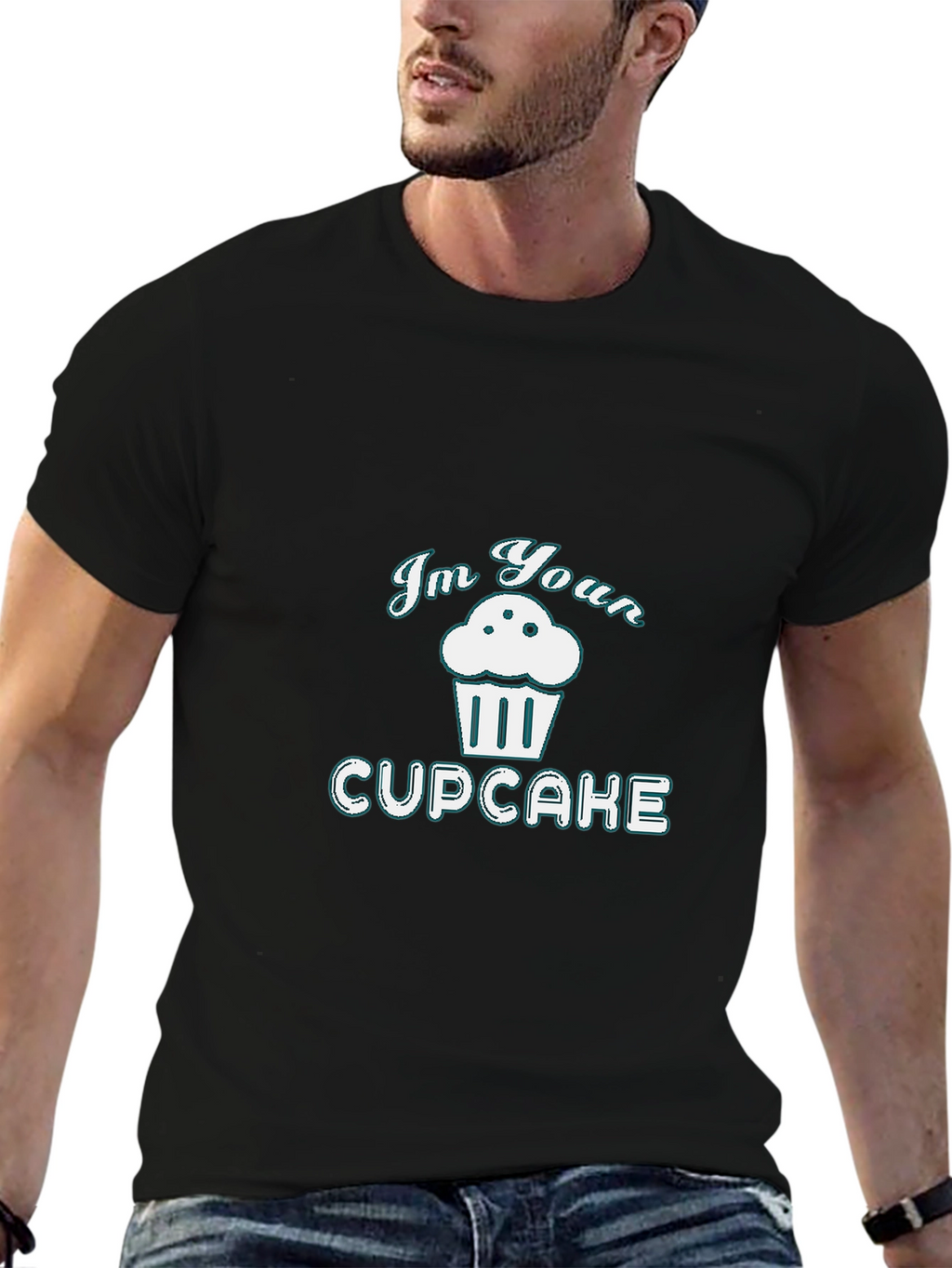 Im Your Cupcake Graphic Tee - Black Cotton T-Shirt
