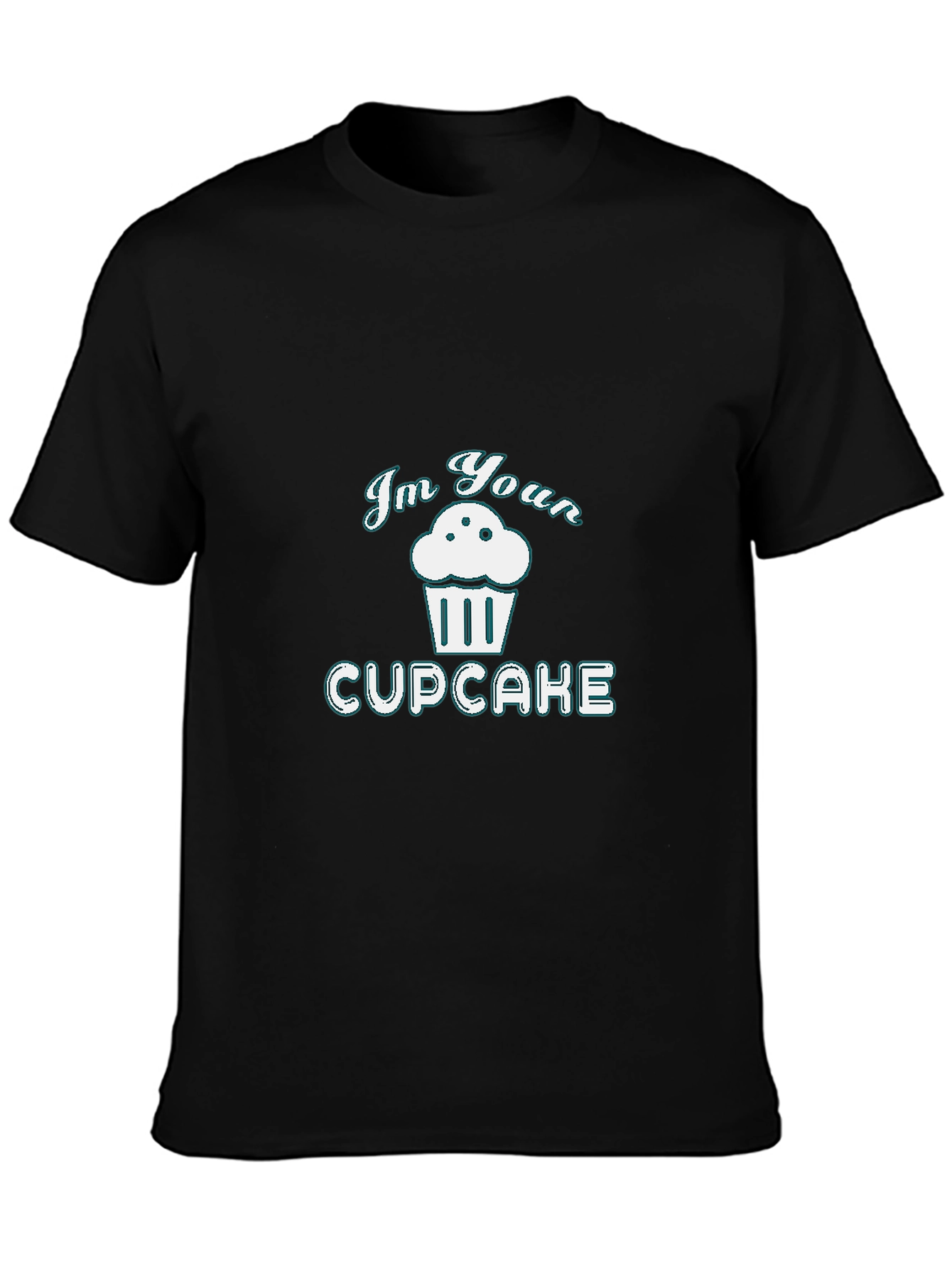 Im Your Cupcake Graphic Tee - Black Cotton T-Shirt