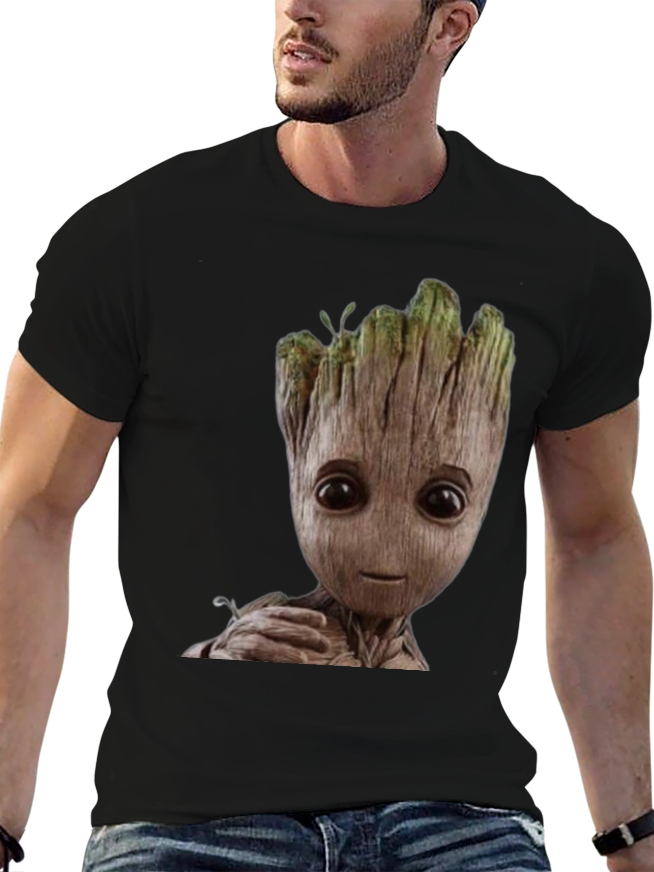Groot Graphic Print Black T-Shirt