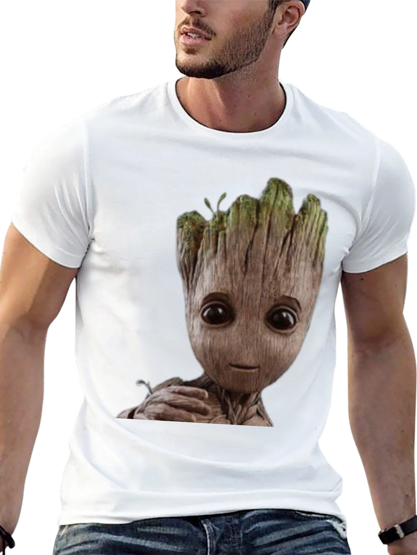 Groot Graphic Print Black T-Shirt
