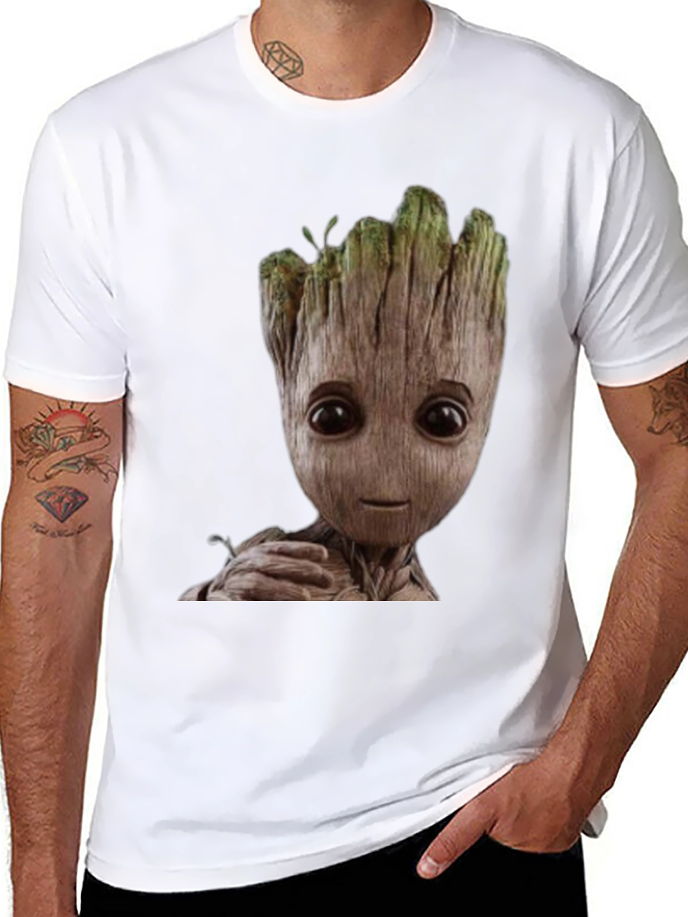 Groot Graphic Print Black T-Shirt