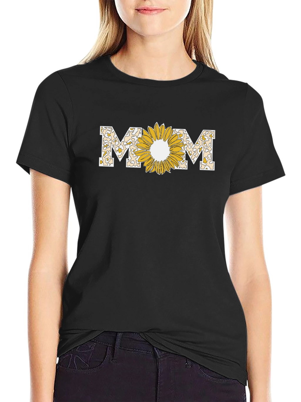 Sunflower MOM Graphic T-Shirt - Black
