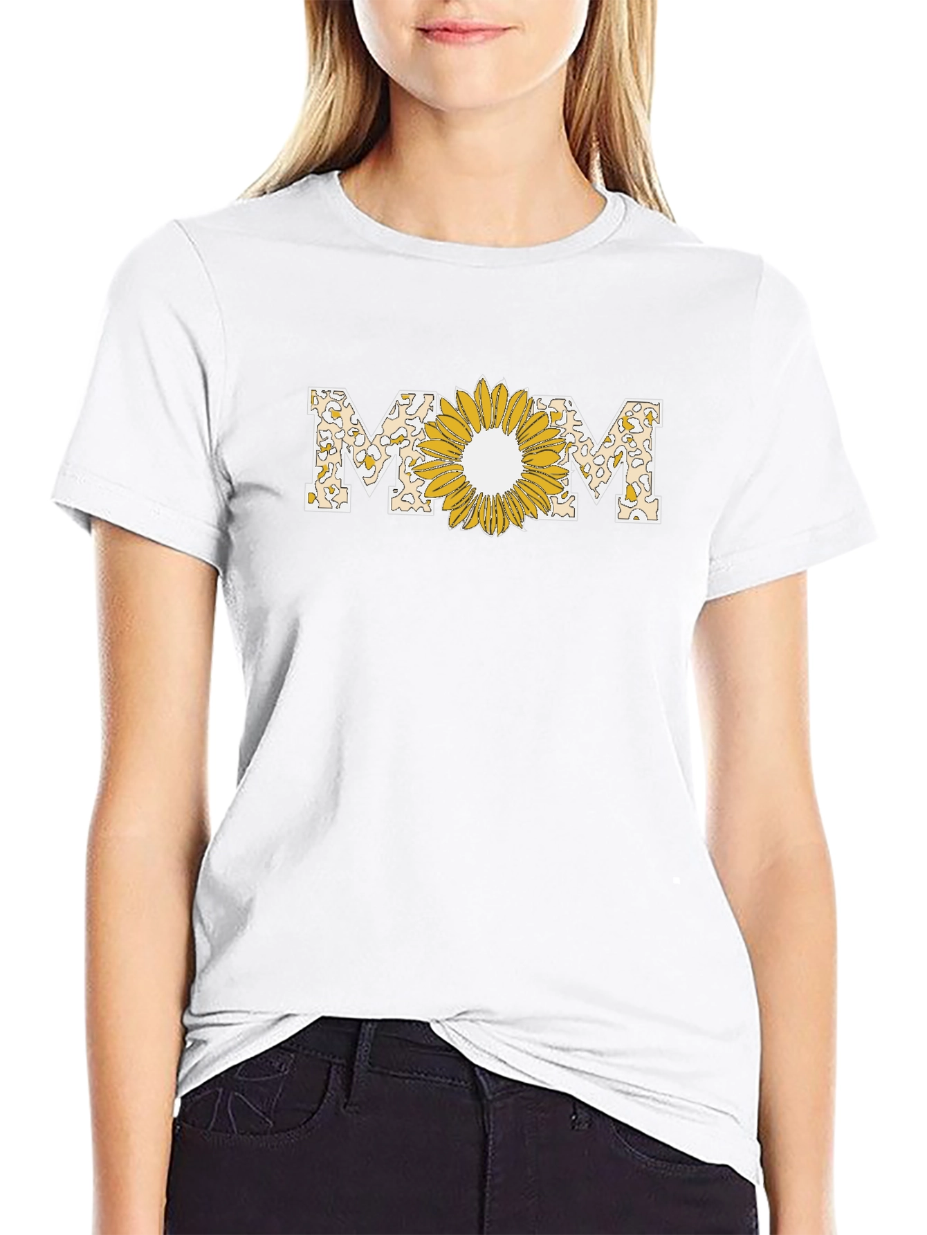 Sunflower MOM Graphic T-Shirt - Black
