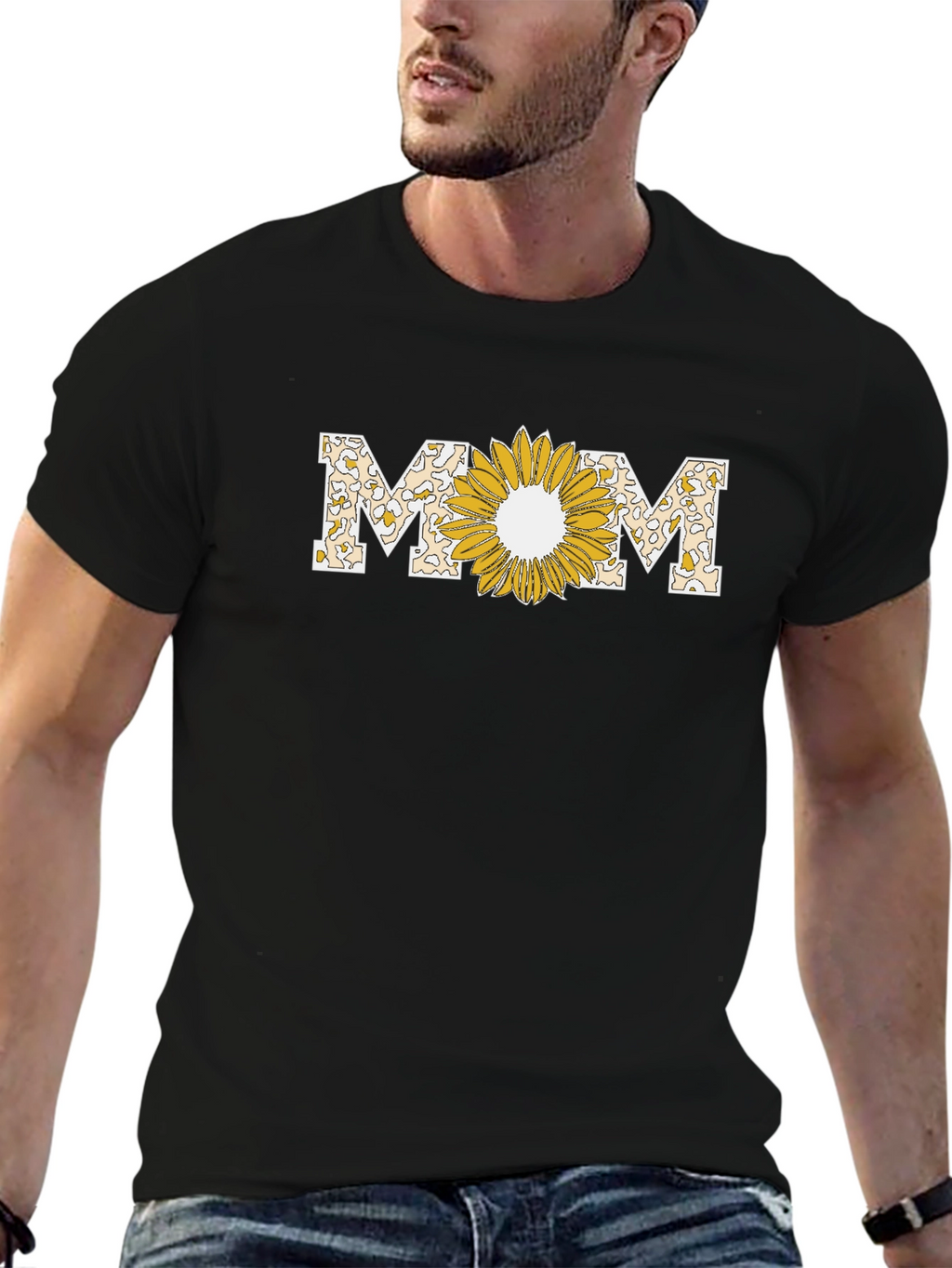 Sunflower MOM Graphic T-Shirt - Black
