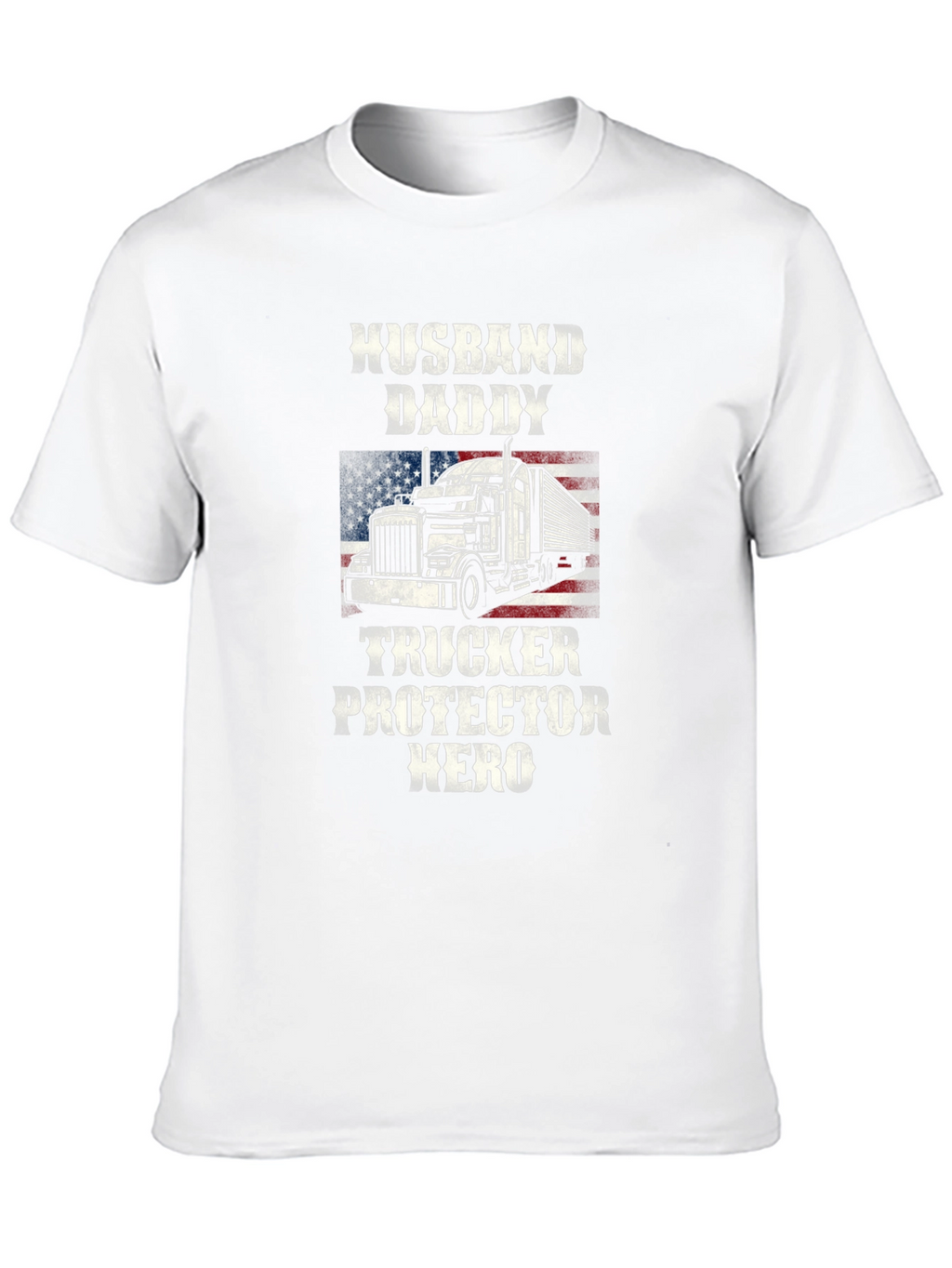 Husband Daddy Trucker Hero Graphic Tee