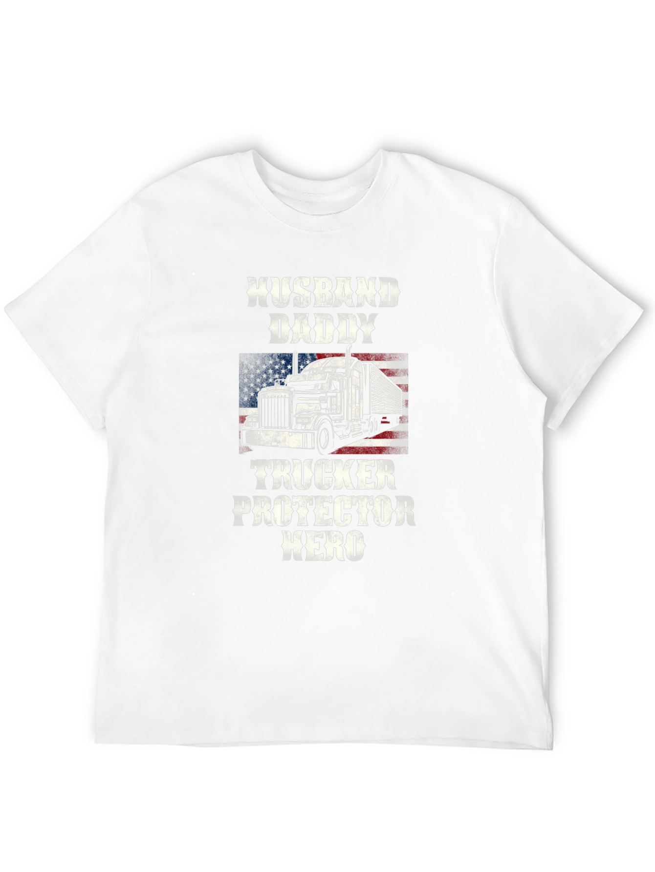 Husband Daddy Trucker Hero Graphic Tee
