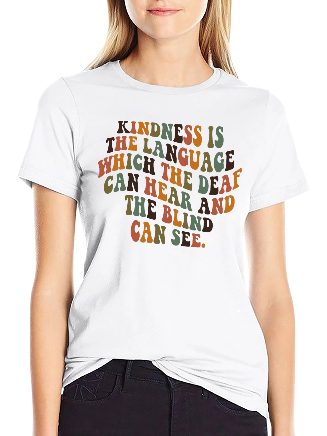 Kindness is the Language T-Shirt - Retro Style