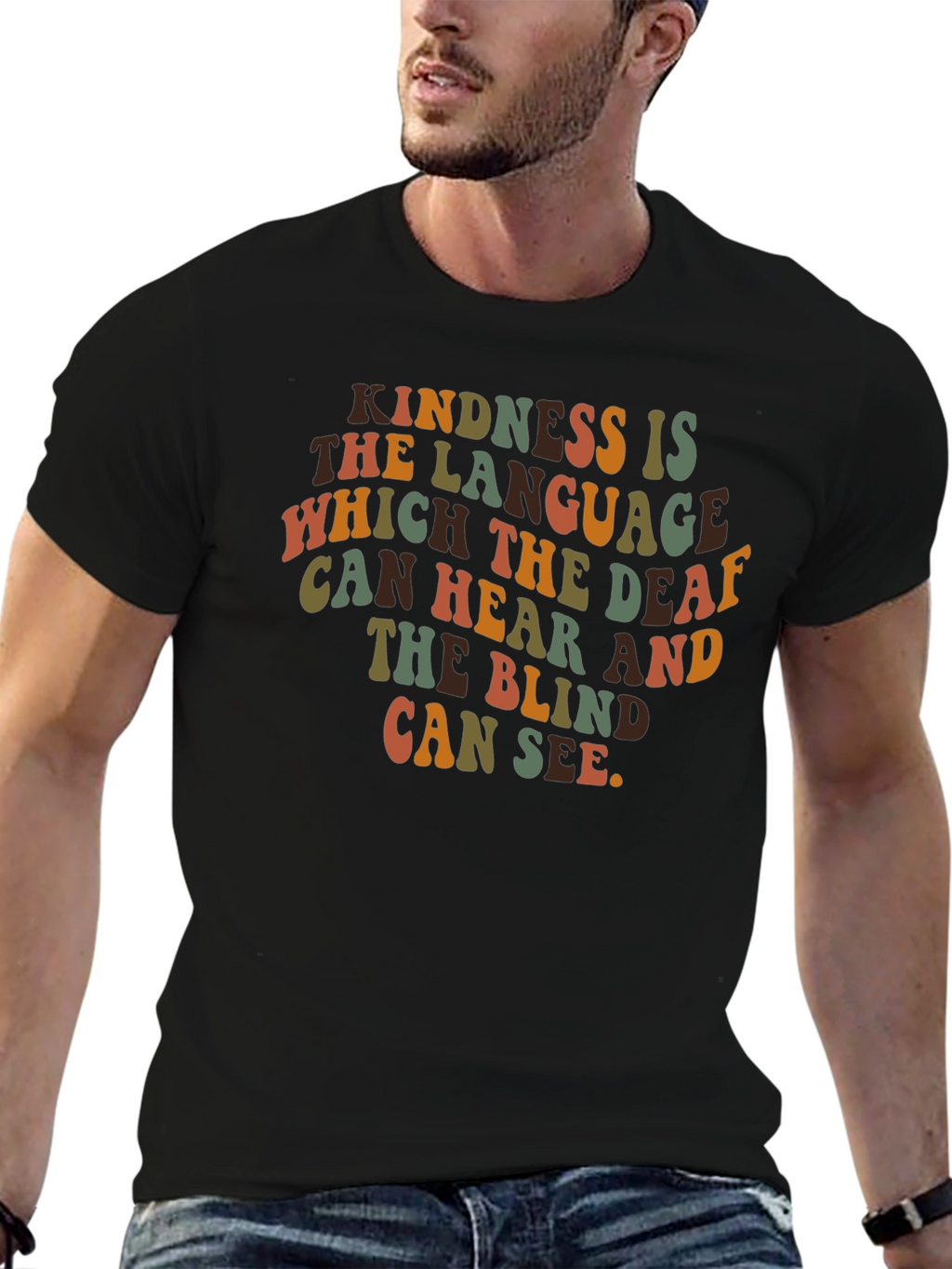 Kindness is the Language T-Shirt - Retro Style