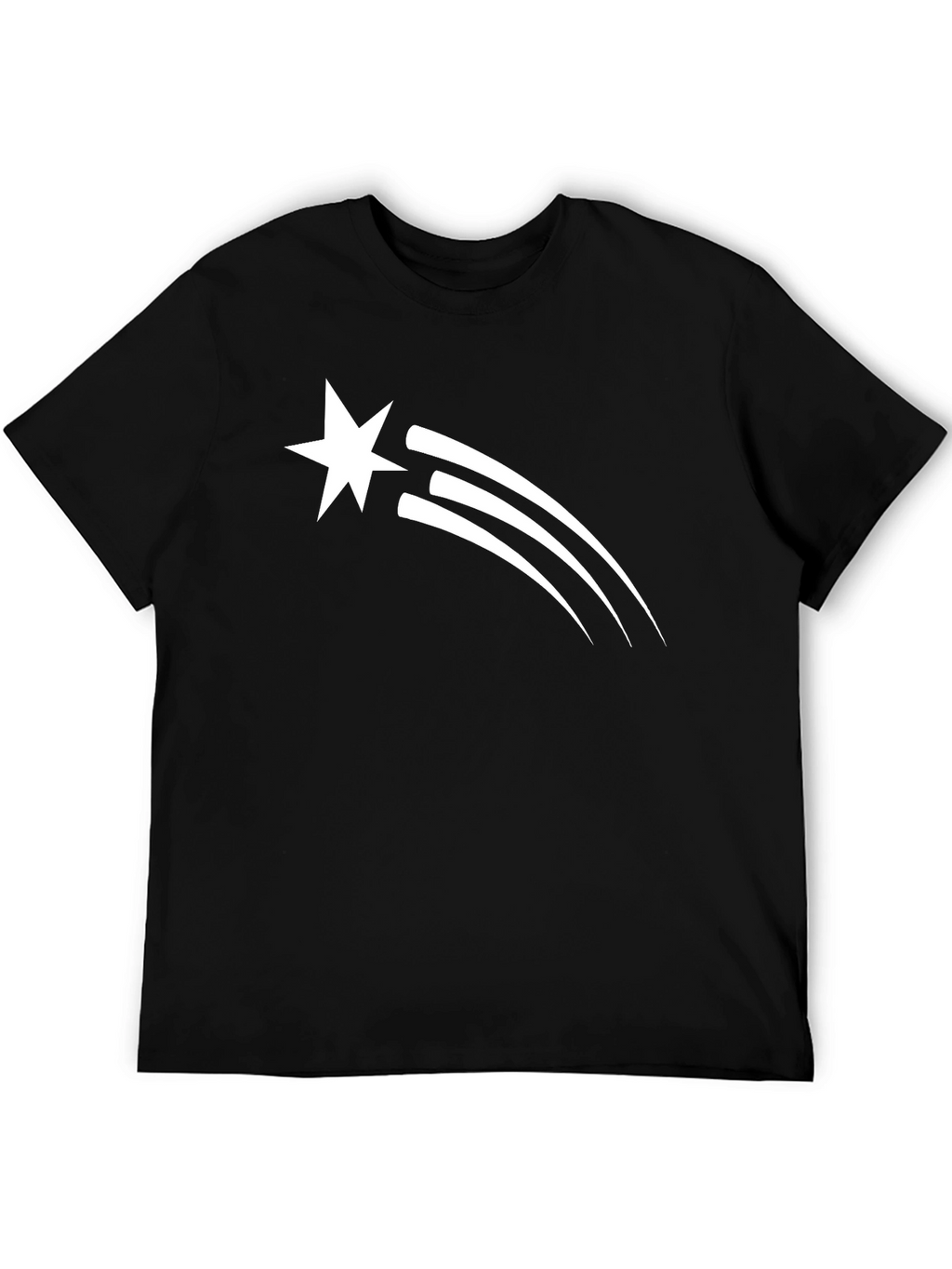 Star Trail Graphic Tee - Black Cotton T-Shirt