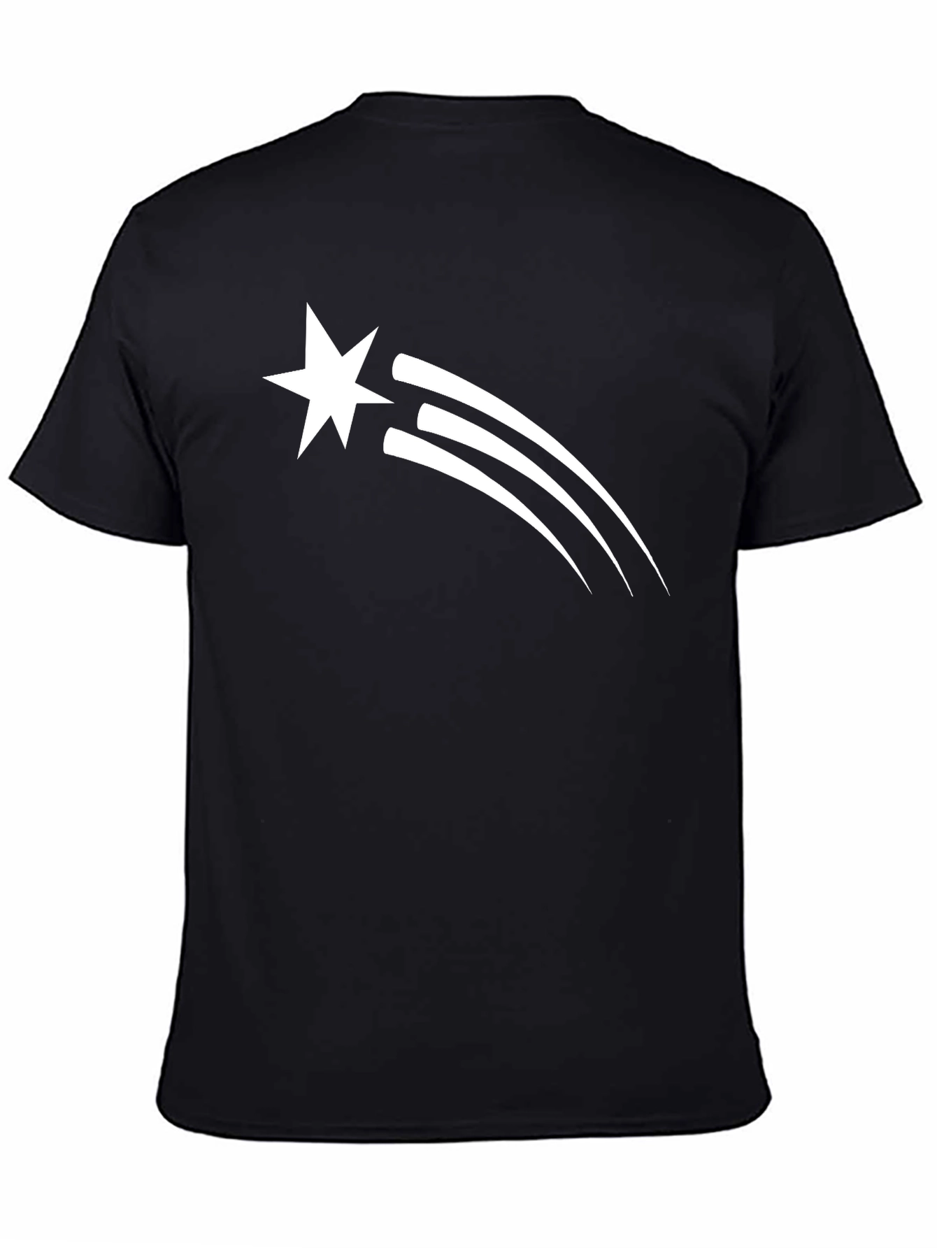 Star Trail Graphic Tee - Black Cotton T-Shirt